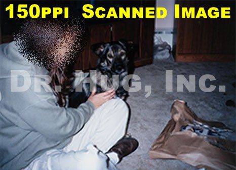 The same printed photo scanned at 150ppi for resolution comparison.